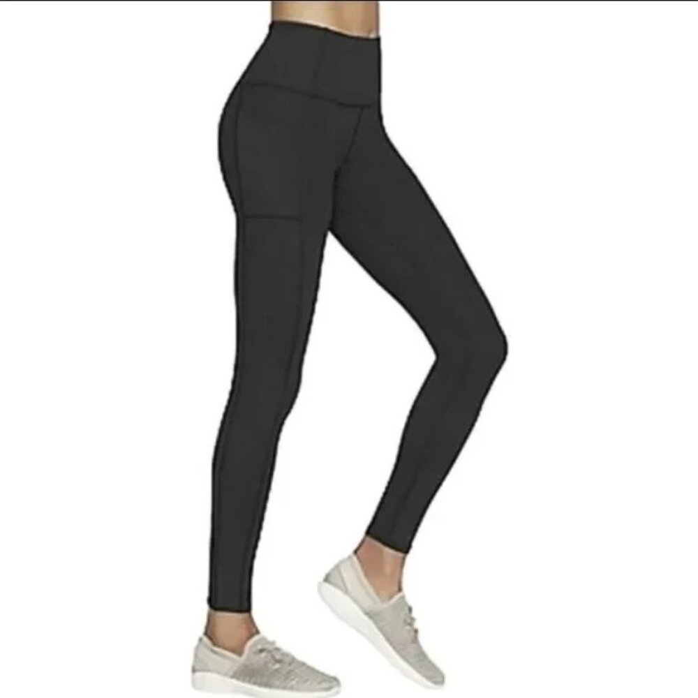 NWOT!  SKECHERS Black GoWalk High Waisted Legging, Pockets, Matte Finish, Size S